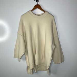Free People Cream Crew Neck Sweater